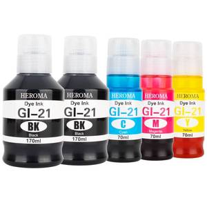 lot 6040 image: GI-21 G3260 G3270 Ink Refill Bottles Compatible for Canon G3270 G3260 G1220 G2260 G1230 G2270 G4270 G3290 G4280 MegaTank Printers (2BK C M Y)