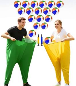 lot 6044 image: 2 Pcs Granny Pants Yard Game - Giant Outdoor Party Games with 18 Bouncy Balls & Air Pump - Hilarious Family Reunion & Adult Team Building Activities for Groups, Field Day & BBQ