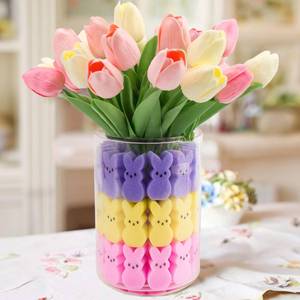 lot 6057 image: ORIENTAL CHERRY Easter Decorations - Easter Peeps Bunnies Vase Filler Set, Spring Decor Home Indoor Decoration Centerpieces for Tables