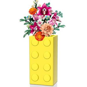 lot 6066 image: Vase for Lego 10347 10280 10328 Flowers, for Lego Flower Bouquet Building Set,Display Stand for LegoRoses Cherry Blossom Sunflower Tulips Daffodils Lotus-Gift for Lego Flowers Lover(vase only)-Yellow