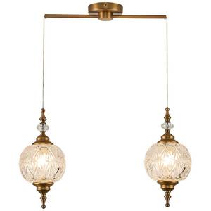 lot 6071 image: TLOLGT Vintage Pendant Lighting Fixtures Modern Glass Hanging Lamp for Kitchen Island Bedroom Hallway Dining Room 2 Light Chandeliers with Clear Glass Shade