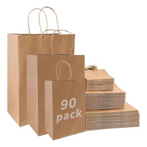 lot 6073 image: FACEBAG 90-Pack Brown Kraft Paper Bags with Handles Bulk, Assorted Sizes Gift Bags��Grocery��Retail��Party��Birthday��Shopping��Business��Goody��CraftMerchandise Take Out Sacks small precision gun one of the bags