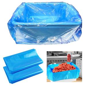 lot 6074 image: 100 Pack Heavy-Duty 2.5 Mil Meat Lug Liners  Disposable Poly Tub Liners for Meat Processing, Mixing & Transport  Flat-Open Plastic Bags for Instant Cleanup & Sanitation (100)