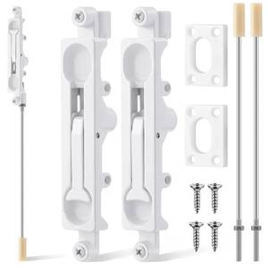 lot 6083 image: Blulu 2 Pcs Flush Mount Extension Bolt 17 Inch Stainless Steel Lever Extension Door Flush Bolt for Commercial Aluminum Steel Door for Inactive Leaf (White)