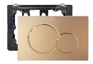 lot 6091 image: Dual Flush Actuator Plate Compatible with Geberit 115.770.46.6 Wall Mount Toilet Flush Actuator Plate Sigma01, Glossy Gold