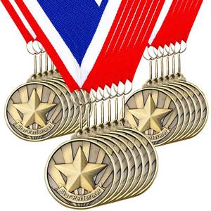 lot 6360 image: Quelay 30 Pcs 2 Medals for Awards Winner Bulk with Neck Ribbons Metal Trophy Award Prize Gift for Kids Students Adults School Graduation Participation Competitions(Star Performer)