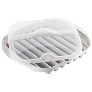 lot 6372 image: Microwave Bacon Cooker with Cover, Safety, Quick and with No Mess, Microwave Bacon Tray with Lid Make Crispy Bacon in few Minutes��white)