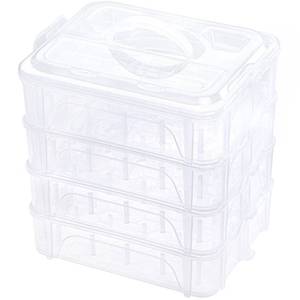 lot 6429 image: New brothread 4 Layers Stackable Clear Storage BoxOrganizer for Holding 80 Spools Home Embroidery & Sewing Thread (Spool Size Requirement Height��2.25.6CM Width��1.694.3CM)