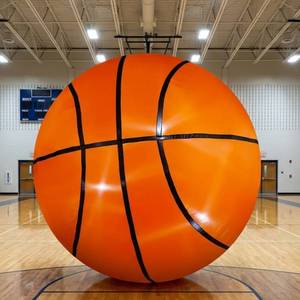 lot 6432 image: Realspring 7ft Inflatable Basketball Giant Basketball Decorations Blow up Basketball Yard Decoration Basketball Theme Party Sports Party Favors with LED Light for Outdoor Activities Supplies