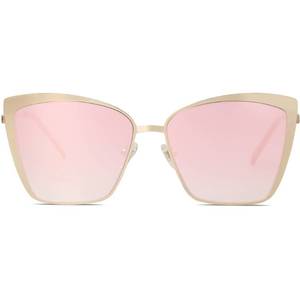 lot 6434 image: SOJOS Cateye Sunglasses for Women Fashion Mirrored Lens Metal Frame SJ1086 with Gold FrameGradient Pink Mirrored Lens