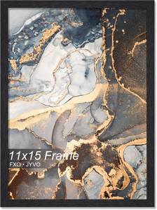 lot 6472 image: Fxojyvo Engineered Wood 11x15 Picture Frame, Black Frame for 11 x 15 Inch Picture Poster Photo, Light Weight 11 by 15 Frame with Wood-grain for Wall - 1 PackBlack11 x15