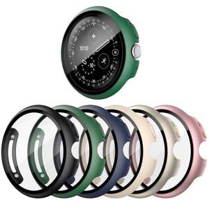 lot 6480 image: shenou 6-Pack Case for Google Pixel Watch 4 45mm (2025 New), Hard PC Shockproof Bumper Cover with Tempered Glass Screen Protector for Google Pixel Watch 4 45mm