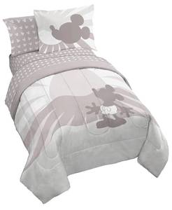 lot 6488 image: Jay Franco Disney Mickey Mouse Twin Size Comforter Set - 5 Piece Bedding Includes Sheet Set & Pillow Covers - Super Soft Cozy Bedding