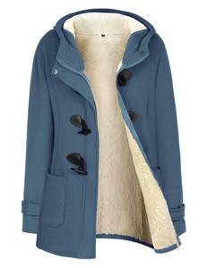 lot 9289 image: Gihuo Winter Jackets for Women Sherpa Lined Jacket Women Duffle Toggle Coat Hooded Fleece Jacket (Medium, BlueGrey)