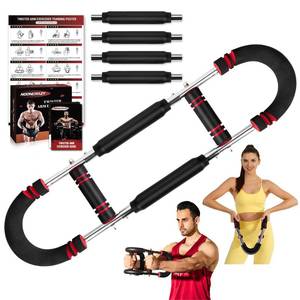 lot 9299 image: Twister Arm Trainer, 30-120 lbs Adjustable Twister Arm Chest Exerciser with 4 Spring & Poster for Men & Women, Detachable Power Twister Home Fitness Equipment for Enhancing Upper Body Muscle -Red