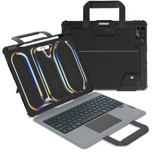 lot 9303 image: Nillkin Carry Go Keyboard Case for iPad Pro 13 inch (M5, 2025M4,2024) with Handle, Rugged Case with Detachable Keyboard for iPad Pro 13, Magic Trackpad, 7 Colors Backlit, PortraitLandscape, Black