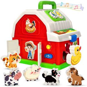 lot 9307 image: Montessori Toddler Toys for 1 2 3 Year Old Boys Girls, Musical Farm Animals Barn Toy with Sound & Light, Learning Toys for Toddler 1-3, Birthday Gift for Baby Kid 12-18 Months,Shape Sorting Fine Motor