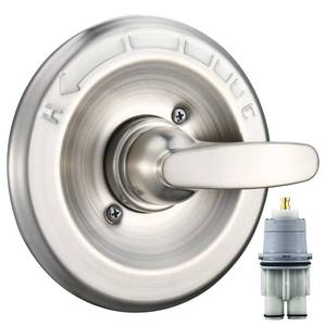 lot 9308 image: Replacement for Delta Classic 13 Series Single-Function Trim Kit, T13010 Shower Handle, Fit Delta Shower Valve R10000 Series, Brushed Nickel (Cartridge Included)
