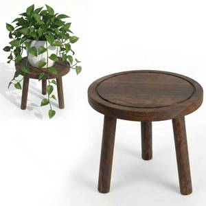 lot 9310 image: SEQUEDA Wood Plant Stands Indoor, 1-Pack Single Plant Stand for 6-12 Inch Pots, Mid-Century Modern Plant Stool, Tall Wooden Plant Stand for Large Plants Perfect Fit for Living Room, Balcony, Office (Dark Brown)