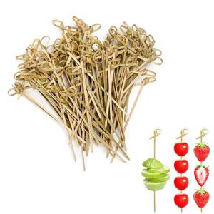 lot 9315 image: 4.75 Bamboo Knot Picks -Pack of 600ct- Appetizer, Cocktails and Sandwich Toothpicks