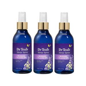 lot 10351 image: Dr Teals Calm Blend Spray with Melatonin, Lavender & Chamomile Essential Oils, 6 fl oz (Pack of 3)