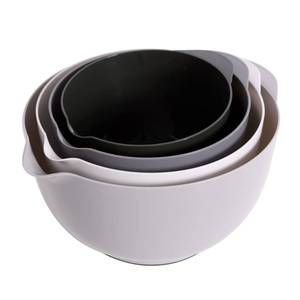 lot 11245 image: BoxedHome Classic Mixing Bowl Set, BPA Free Plastic, Microwave and Dishwasher Safe (Set of 4, Grey),3.5 quarts