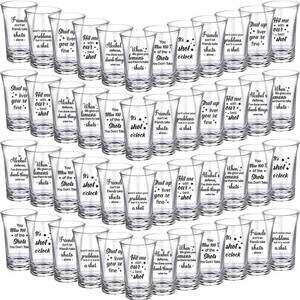 lot 11256 image: Kigeli 48 Pcs Funny Shot Glasses for Adult Acrylic Party Shot Glasses 1.2 Ounce Mini Cup Party Favors Guests Mini Cup Bulk for Guests Adult Birthday Drinking Gifts Supplies