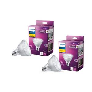 lot 11270 image: PHILIPS LED 75W PAR30 2-Pack Ultra Definition Bright White (3000K) 850 Lumen (10.5W  75W) Dimmable Flicker-Free Light Bulbs