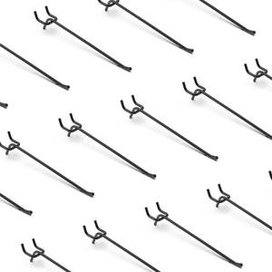 lot 11271 image: HUHOLE 25 Pack Black Pegboard Hooks 8 Inch �� Heavy Duty Metal L-Hooks for 14 Peg Board �� Garage Tool Organizer, Retail Display & Craft Storage Hangers (30lbs Capacity)