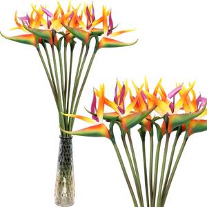 lot 11273 image: Hanaive 20 Pcs Bird of Paradise Artificial Plant 24 Inches Hawaiian Tropical Flowers Fake Rubber Strelitzia Faux Flowers Bouquet for Home Garden Office Wedding Indoor Outside Party Decor DIY (Yellow)