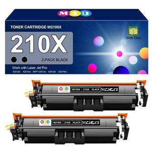 lot 11287 image: 210X Black Toner Cartridges High Yield(with Chip) Replacement for 210A 210X W2100X Toner Cartridge, Fitting for Color Pro MFP 4301fdw 4301dn 4301dw, Pro 4201dw 4201dn(2 Pack Black)