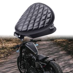 lot 11297 image: DREAMIZER Motorcycle Seat Cushion Driver Solo Seats with Spring Bracket PU Leather Compatible with Harley Honda Yamaha Kawasaki Sportster Iron 883 1200 Chopper Bobber Cafe Racer