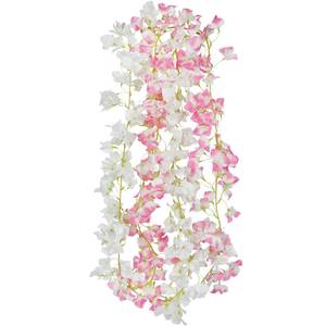 lot 12066 image: GhuaH 2 Pcs Artificial Bougainvillea Flowers Garland Fake Silk Bougainvilleas Vines Trailing Faux Hanging Flowers Plants Bougainvillea Artificial for Porch Wedding Arch Spring Summer Decor Pink White