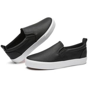 lot 12070 image: TUOPIN Womens Synthetic Leather Slip On Shoes,Padded Collar Slip on Sneakers for Women,Casual Loafers Walking Shoes(Black.US09)