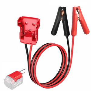 lot 12080 image: GRZWAYS Jumper Cables with Adapter Compatible with Mil.waukee M18 18V Battery Jumper Starter, Automotive Booster Cables 2ft 8AWG Cable Power Tool Line, Silicone wire temperature resistance 392��
