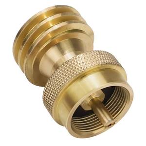 lot 12086 image: Rushare 1lb Propane Tank Adapter, Propane Adapter 20lb to 1lb Converter, Hook Up Small Propane Tanks When 20lb Ran Out, Solid Brass