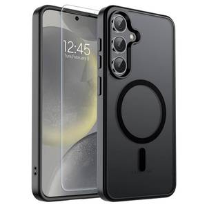 lot 12087 image: SUPFINE Magnetic for Samsung Galaxy S24 Case  S25 Case with Screen Protector, (Built-in Magnets) (Military Grade Drop Protection) Slim Translucent Shockproof Phone Case,Black