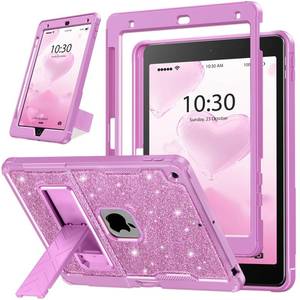 lot 12113 image: INFILAND Glitter Case for iPad 9th Generation (2021)  8th Generation (2020)  7th Generation (2019) 10.2 Inch, Heavy Duty Shockproof Protective Cute Cover with Kickstand for Kids, Girls (Purple)