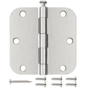lot 12121 image: 6 Pack Nickel Door Hinges Brushed Nickel 3 12 Interior Door Hinges Satin Nickel 3.5 Inch with 58�� Radius Corners 3 �x 3 � Silver Hardware Controls JIW Garage Factory