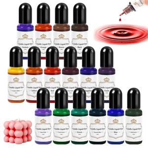 lot 12130 image: HTVRONT Candle Dye - 16 Vivid Colors Liquid Candle Wax Dye, High Concentrate Candle Dye for Soy Wax, Beeswax, Gel Wax, Palm Wax - 10ml 0.35 oz