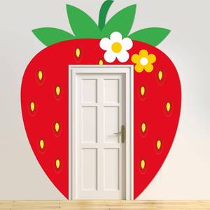 lot 12137 image: 3pcs Red Strawberry Birthday Decoration Berry Sweet Party Supplies Strawberry Hanging Banner Fruit Welcome Porch Sign Sweet Berry Photo Prop for Wall Room Baby Shower Birthday Indoor Outdoor Decor