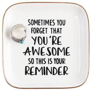 lot 12167 image: PUDDING CABIN Inspirational Gifts for Women Ring Dish Youre Awesome So This is Your Remind Birthday Gifts for Women Unique, Friends Gifts for Female Mom Sister Coworker