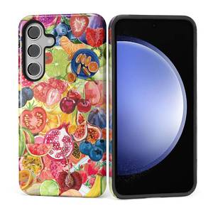 lot 12177 image: Kapadiy Case for Samsung Galaxy S24 Case,Summer Fruit Collage Design - Hybrid Dual Protection Silicone  Hard PC Shockproof Full Body Cover Protective Case for Men Women