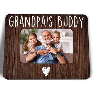 lot 12184 image: Grandpa Picture Frame Fits 4 X 6 Photo, Fathers Day Birthday Gifts For Grandpa From Grandchild, Grandpas Buddy Wooden Frame, Grandfather Photo Frames For Table Desk Decor(Horizontal�� - A08