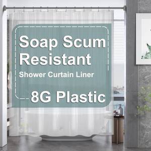 lot 12185 image: AmazerBath Extra Long Shower Curtains 96 Length, Tall Shower Curtain Liner Clear 72x96 Inches, Premium PEVA, Bathroom Accessories with 3 Weighted Stones and 12 Rustproof Grommets