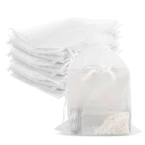 lot 12189 image: Organza Bags 7x9 inch - Large Mesh Bags Drawstring Organza Gift Bags Jewelry Pouch for Wedding Mothers Day Baby Shower Party Favors Bathroom Soaps Makeup Candy Fruit Wrap Bulk Supplie, White, 50Pcs