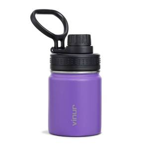 lot 12203 image: Vinur Mini Water Bottle 8 oz-Stainless Steel Insulated Small Water Bottle for Purse &Handbag-Reusable Metal Leak Proof Flask for Travel, Purple