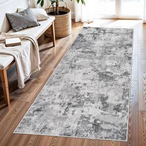 lot 12217 image: HILORUUG 2x5 Rug Runner Non Slip Washable Abstract Rugs for Hallway Kitchen - Small Low Pile Stain Resistant Thin Runners for Kids Pets Family - 2x5 Black Grey