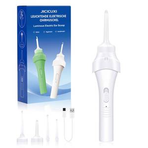lot 12225 image: Electric Ear Vacuum Ear Wax Removal Tool with LED Light for Ear Cleaning, USB Rechargeable Ear Cleaner with 4 Soft Silicone Tips, Reusable Ear Cleaning Kit for Family Use-Ivory