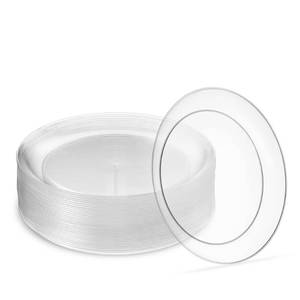 lot 12238 image: 6 40 Pack 6 inch Premium Heavy Weight Crystal Clear Classy Disposable hard Plastic Dessert plates